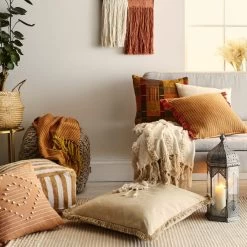 Dunelm Bilbao Woven Fringe Terracotta Cushion -Decorative Discount Store 30751266 alt08