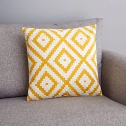 Dunelm Geo Crewel Navy Cushion Cover