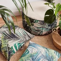 Dunelm Palm Print Floor Cushion -Decorative Discount Store 30751292 alt08