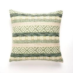 Dunelm Global Geometric Green Cushion