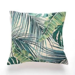 Dunelm Palm Leaf Tapestry Teal Cushion -Decorative Discount Store 30752043 alt01