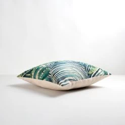 Dunelm Palm Leaf Tapestry Teal Cushion -Decorative Discount Store 30752043 alt04