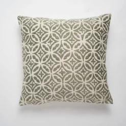 Dunelm Textured Geometric Sage Cushion