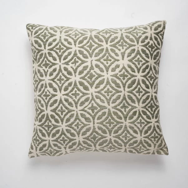 Dunelm Textured Geometric Sage Cushion 2 Dunelm Textured Geometric Sage Cushion - Image 2