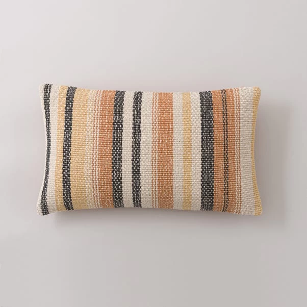 Dunelm Alvaro Orange Cotton Stripe Cushion 2 Dunelm Alvaro Orange Cotton Stripe Cushion - Image 2