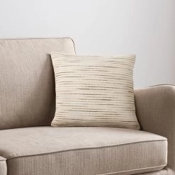 Dunelm Ava Stripe Sage Cushion