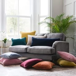 Dunelm Clara Cotton Velvet Square Cushion -Decorative Discount Store 30752197 alt06