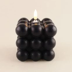 Dunelm Bubble LED Candle Black -Decorative Discount Store 30752272 alt02