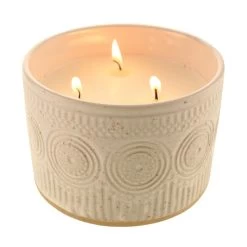 Dunelm Pretty Boho Ceramic Multiwick White Sandalwood Candle -Decorative Discount Store 30752273 alt03