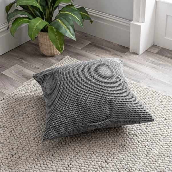 Dunelm Jenson Charcoal Square Floor Cushion 1 Dunelm Jenson Charcoal Square Floor Cushion