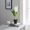 Dunelm Artificial Peace Lily In Black Pot 50cm