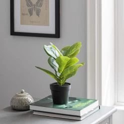 Dunelm Artificial Fig In Black Pot 30cm