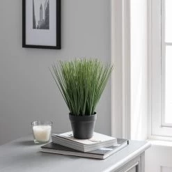 Dunelm Artificial Grass In Black Pot 30cm