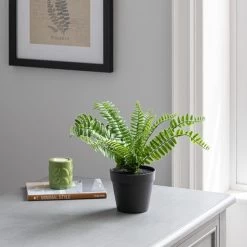 Dunelm Artificial Fern In Black Pot 30cm