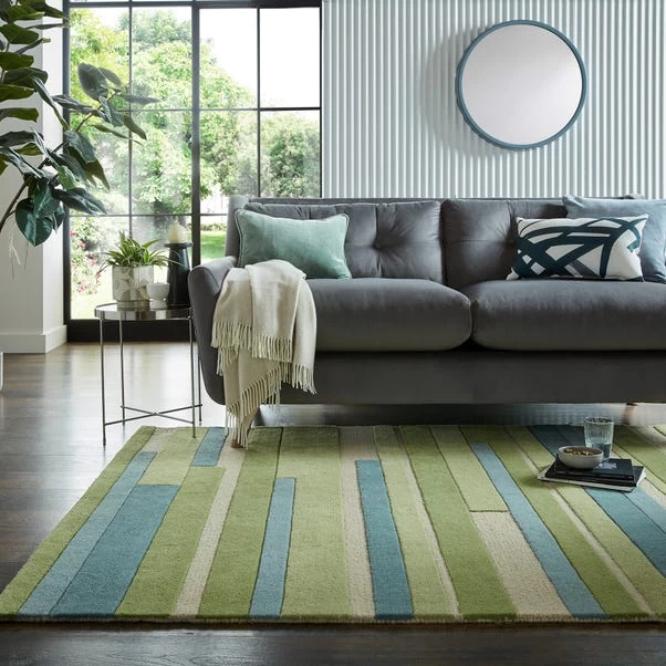 Dunelm Block Stripes Wool Rug 1 Dunelm Block Stripes Wool Rug