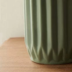 Dunelm Fluted Vase 25cm Sage -Decorative Discount Store 30753309 alt02