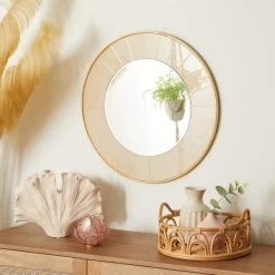Dunelm Pretty Boho Round Glass Wall Mirror, 55cm