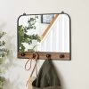 Dunelm Fulton Rectangle Wall Mirror With Hooks, 55x38cm
