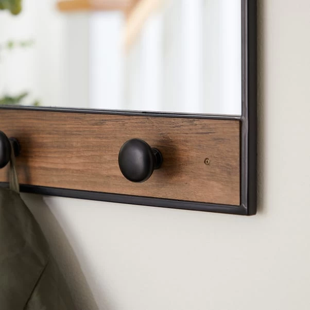 Dunelm Fulton Rectangle Wall Mirror With Hooks, 55x38cm 2 Dunelm Fulton Rectangle Wall Mirror With Hooks, 55x38cm - Image 2