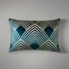 Dunelm Geo Foil Peacock Cushion
