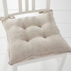 Dunelm Pack Of 2 - Natural 4 Stitch Bondi Seat Pads