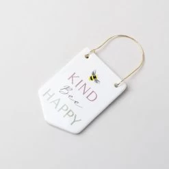 Dunelm Bee Happy Kind Ceramic Plaque -Decorative Discount Store 30757010 alt01