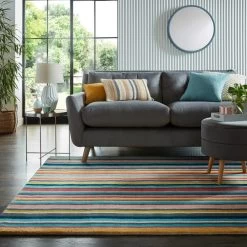 Dunelm Cyrus Wool Stripe Rug