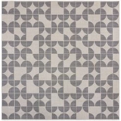 Dunelm Geo Circles Indoor Outdoor Square Rug -Decorative Discount Store 30762431 alt01