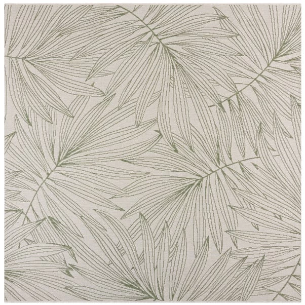 Dunelm Tropical Leaves Indoor Outdoor Square Rug 2 Dunelm Tropical Leaves Indoor Outdoor Square Rug - Image 2