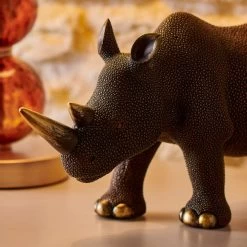 Dunelm Luxe Traveller Rhino Sculpture 36CM -Decorative Discount Store 30765960 alt01