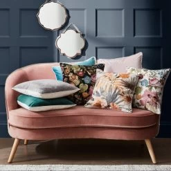 Dunelm Reversible Velour Cushion Teal -Decorative Discount Store 30766424 alt09