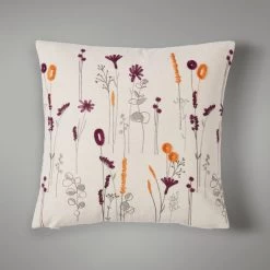 Dunelm Meadow Floral Cushion Purple