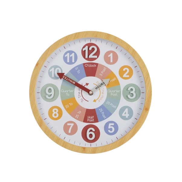 Dunelm Tell The Time Wood Effect Large Clock 30cm 3 Dunelm Tell The Time Wood Effect Large Clock 30cm - Image 3