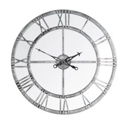 Dunelm Distressed Mirrored 57cm Clock Silver -Decorative Discount Store 30769194 alt02
