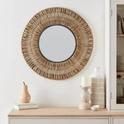Dunelm Seagrass Round Wall Mirror, 72cm