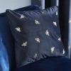 Dunelm Golden Bee Navy Cushion