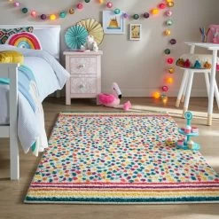 Dunelm Rainbow Spot Berber Rug