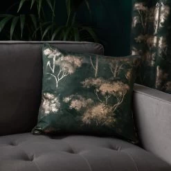 Dunelm Velour Tree Printed Cushion