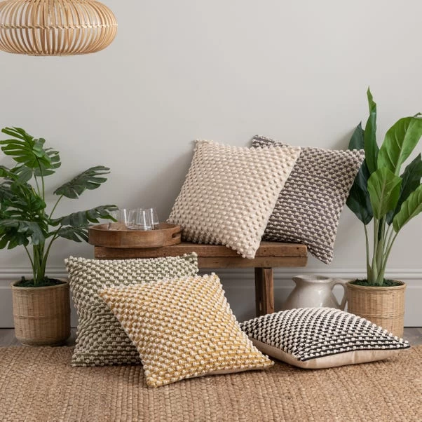 Dunelm Jersey Bobble Square Cushion 6 Dunelm Jersey Bobble Square Cushion - Image 6