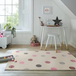 Dunelm Alena Polka Dot Rug