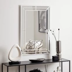 Dunelm Double Edge Frame Wall Mirror, 85x55cm
