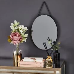 Dunelm Oval Hanging Smoked Mirror