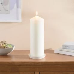 Dunelm Cream Pillar Candle 10cm X 30cm