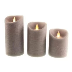Dunelm Hygge S3 Textured Scented LED Candles Grey -Decorative Discount Store 30779640 alt01