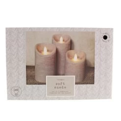 Dunelm Hygge S3 Textured Scented LED Candles Grey -Decorative Discount Store 30779640 alt02