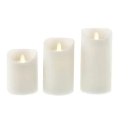 Dunelm Set Of 3 Cosy Cashmere LED Candles -Decorative Discount Store 30779641 alt01