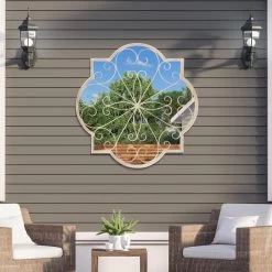 Dunelm Rose Petal Round Garden Mirror 90cm