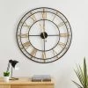 Dunelm Brass Skeleton 70cm Wall Clock Gold