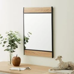 Dunelm Fulton Wall Mirror In Oak 40cm X 58cm