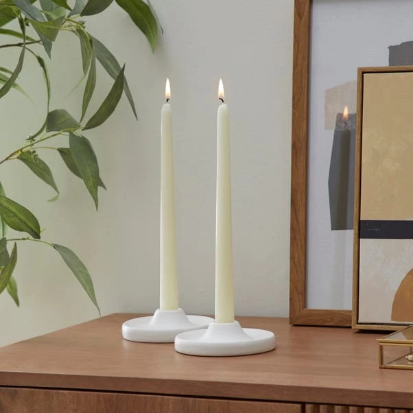 Dunelm Pack Of 10 Cream Taper Candles 1 Dunelm Pack Of 10 Cream Taper Candles